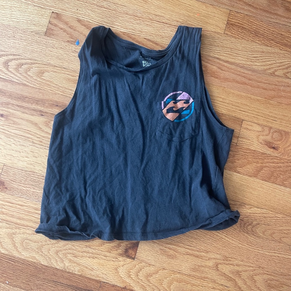 Billabong Muscle Tank Surf Graphic Crop Tee XS